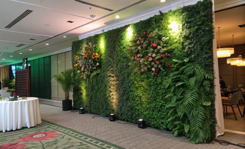 artificial green wall panels quality check density backing UV fire rating