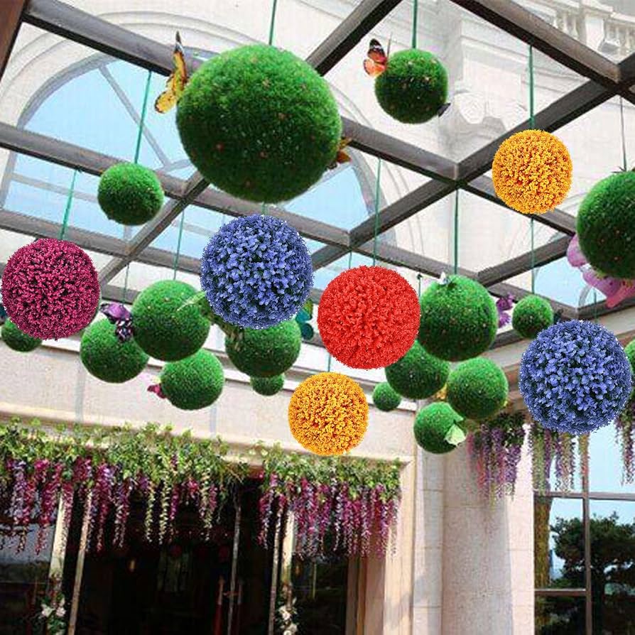 artificial topiary balls outdoor decoration for commercial entrance