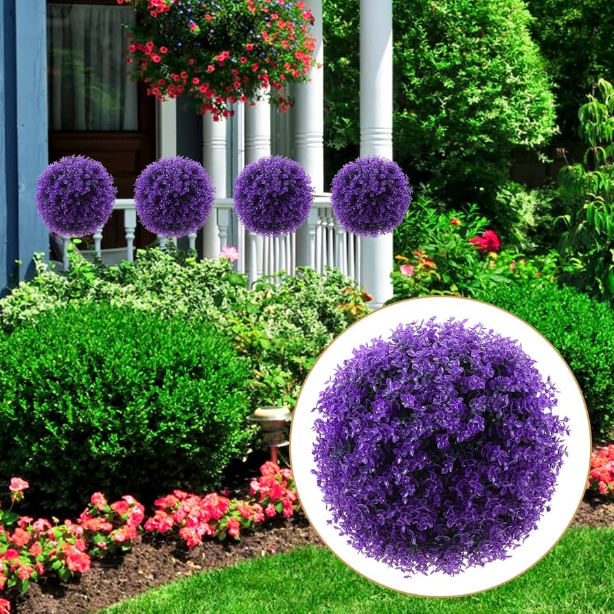 artificial topiary balls outdoor product structure with dense leaves