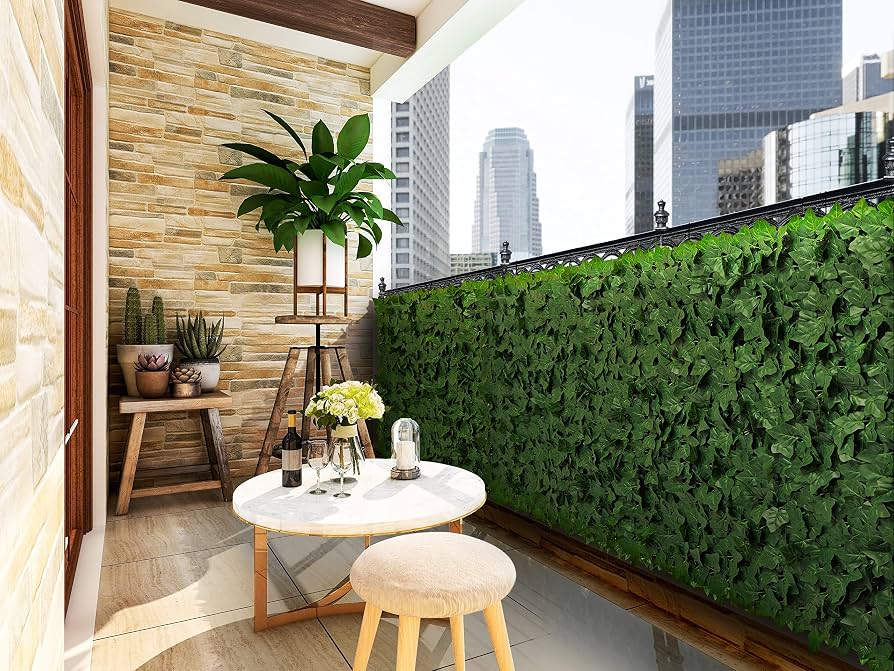 fake plants for balcony privacy apartment railing screen