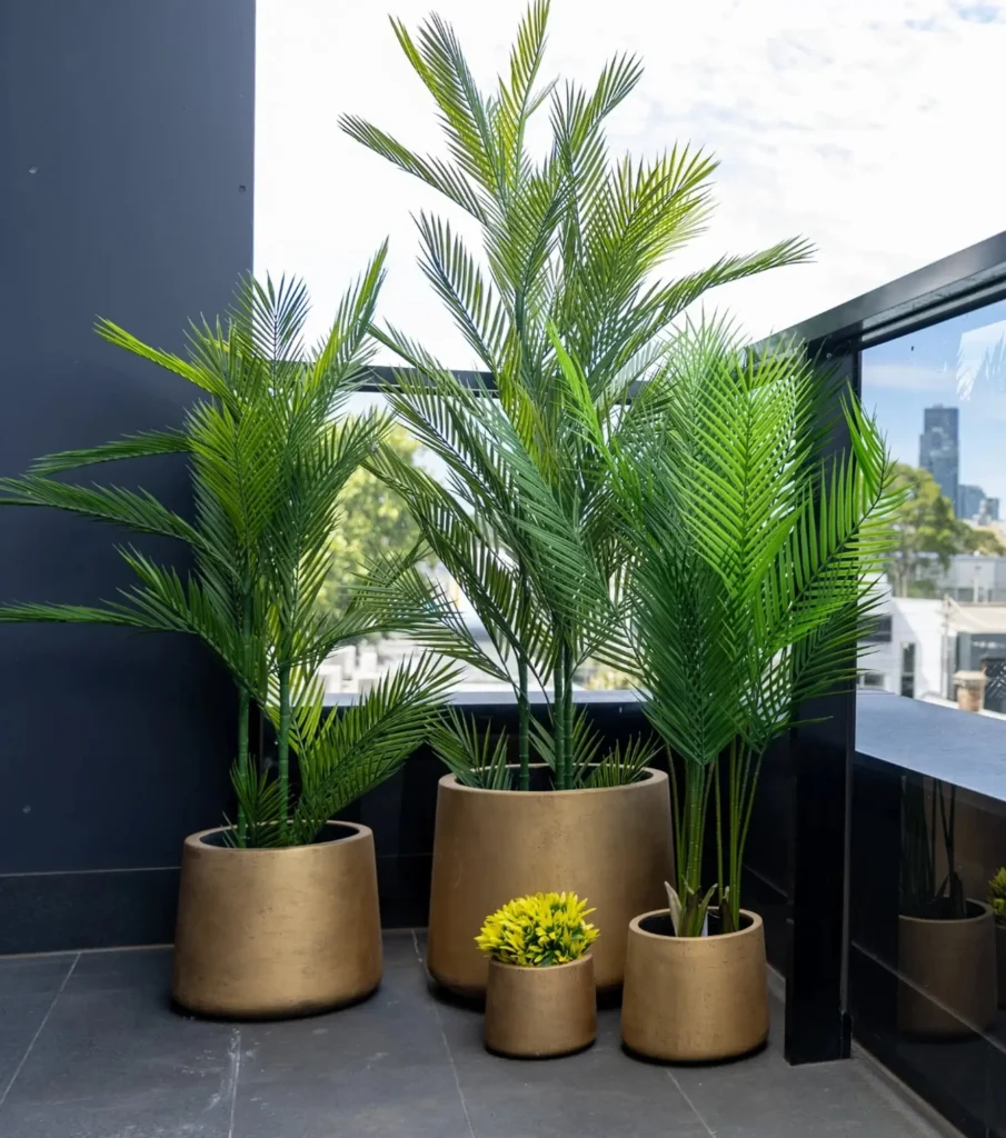 Commercial-grade outdoor artificial plants for business UV material inspection