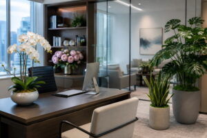 ![Artificial flowers arranged for elegant office decoration](http://botanicblossoms.com/wp-content/uploads/2025/04/What-Are-the-Best-Artificial-Flowers-for-Office-Decoration.jpg "Office Flowers")