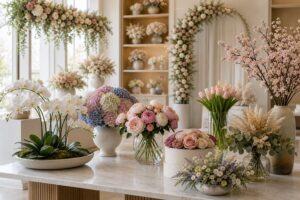 ![Elegant fake flower arrangements displayed for stylish home decor](http://botanicblossoms.com/wp-content/uploads/2025/05/10-Elegant-Fake-Flower-Arrangements-That-Outsell-Real-Flowers-in-2025.jpg "Elegant Fake Flowers")