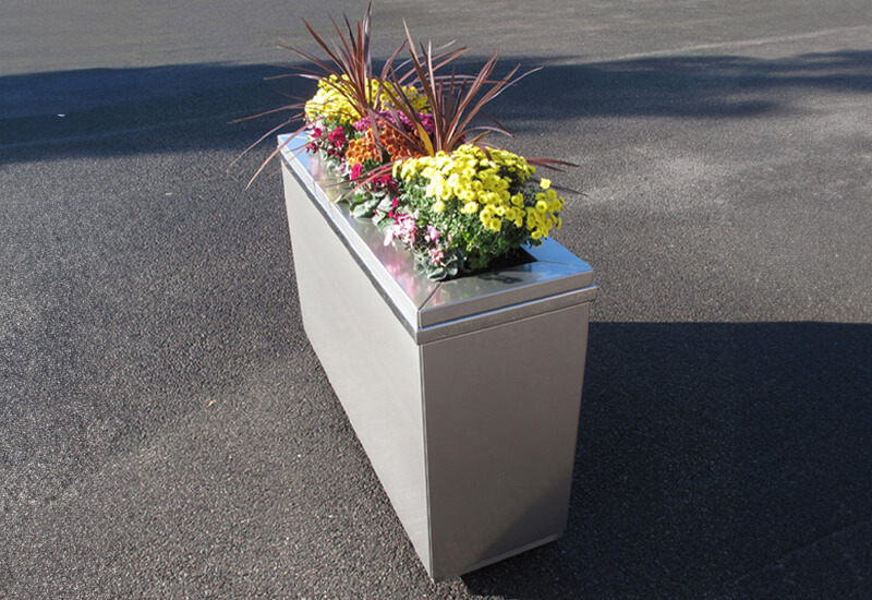 anti theft public safety outdoor planter anchoring security bolts cables