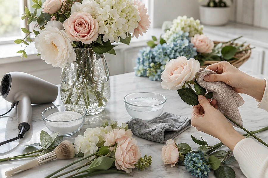 Artificial flowers cleaned safely using five easy maintenance methods