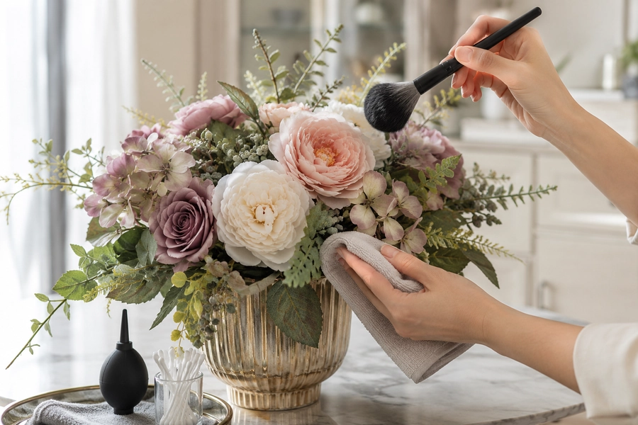 Artificial flowers dusted using eleven proven tricks for clean displays