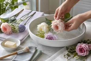 ![Silk flowers washed safely using nine essential cleaning rules](https://botanicblossoms.com/wp-content/uploads/2025/11/How-to-Wash-Silk-Flowers-Without-Ruining-Them—9-Rules-Every-Cleaner-Must-Know.webp "Wash Silk Flowers Safely")
