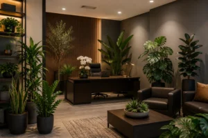 ![Artificial plants for windowless offices offering stress-free greenery and low-maintenance decor](https://botanicblossoms.com/wp-content/uploads/2025/12/Best-Artificial-Plants-for-Offices-With-No-Windows—19-Stress-Free-Picks.webp "Windowless Office Plants")