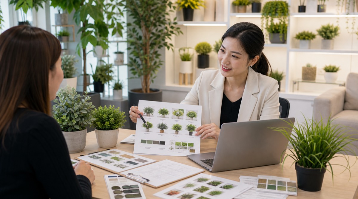 Artificial plants sourcing consultation for wholesale quote and SKU selection