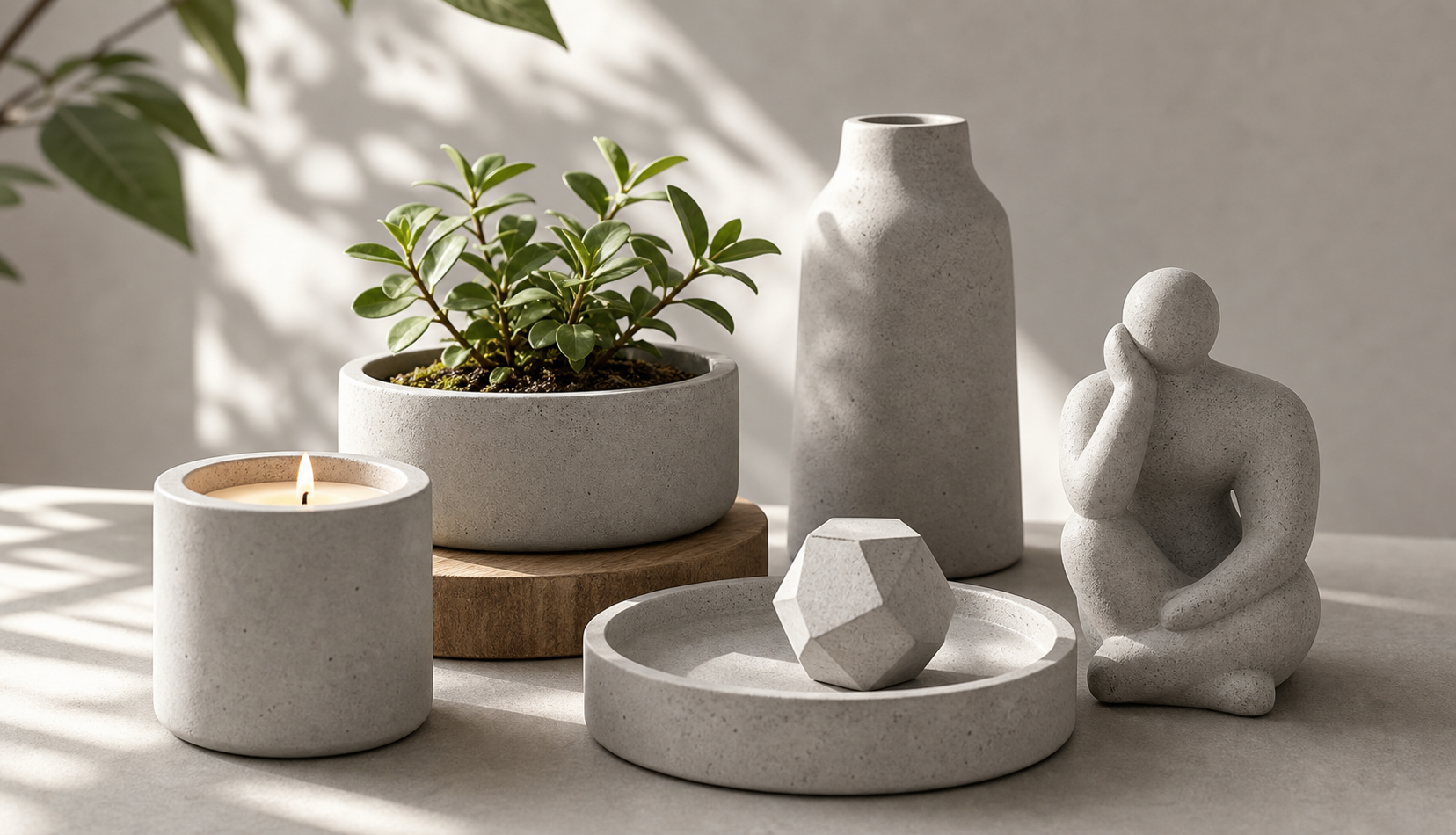 Concrete home decor and cement ornaments for retail, garden, and home decor brands