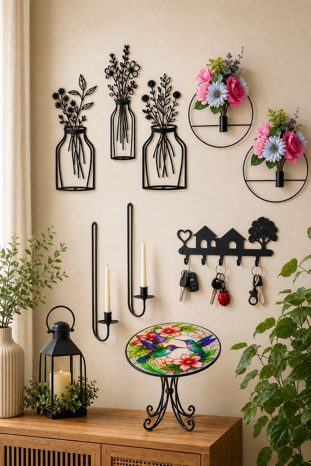 decorative-iron-ornaments-wall-display