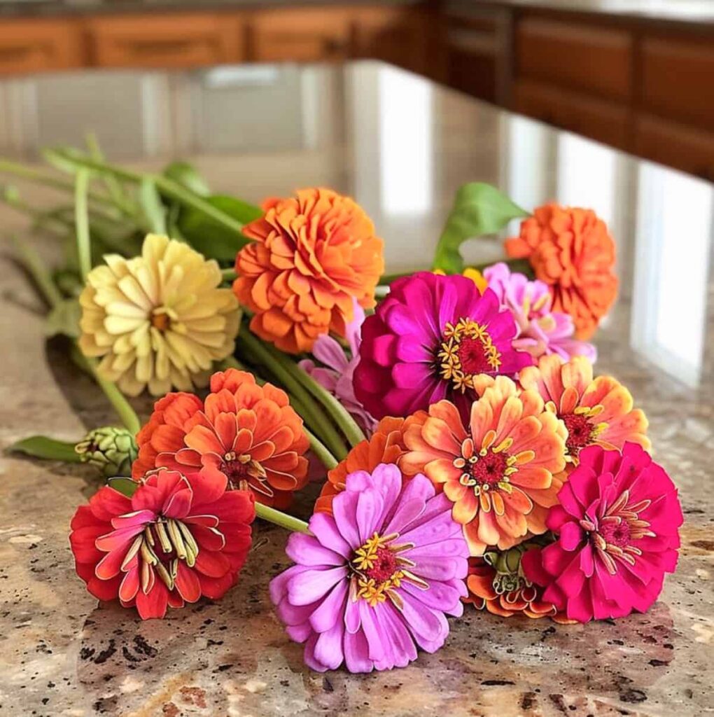 tacky artificial flower arrangement with poor color balance