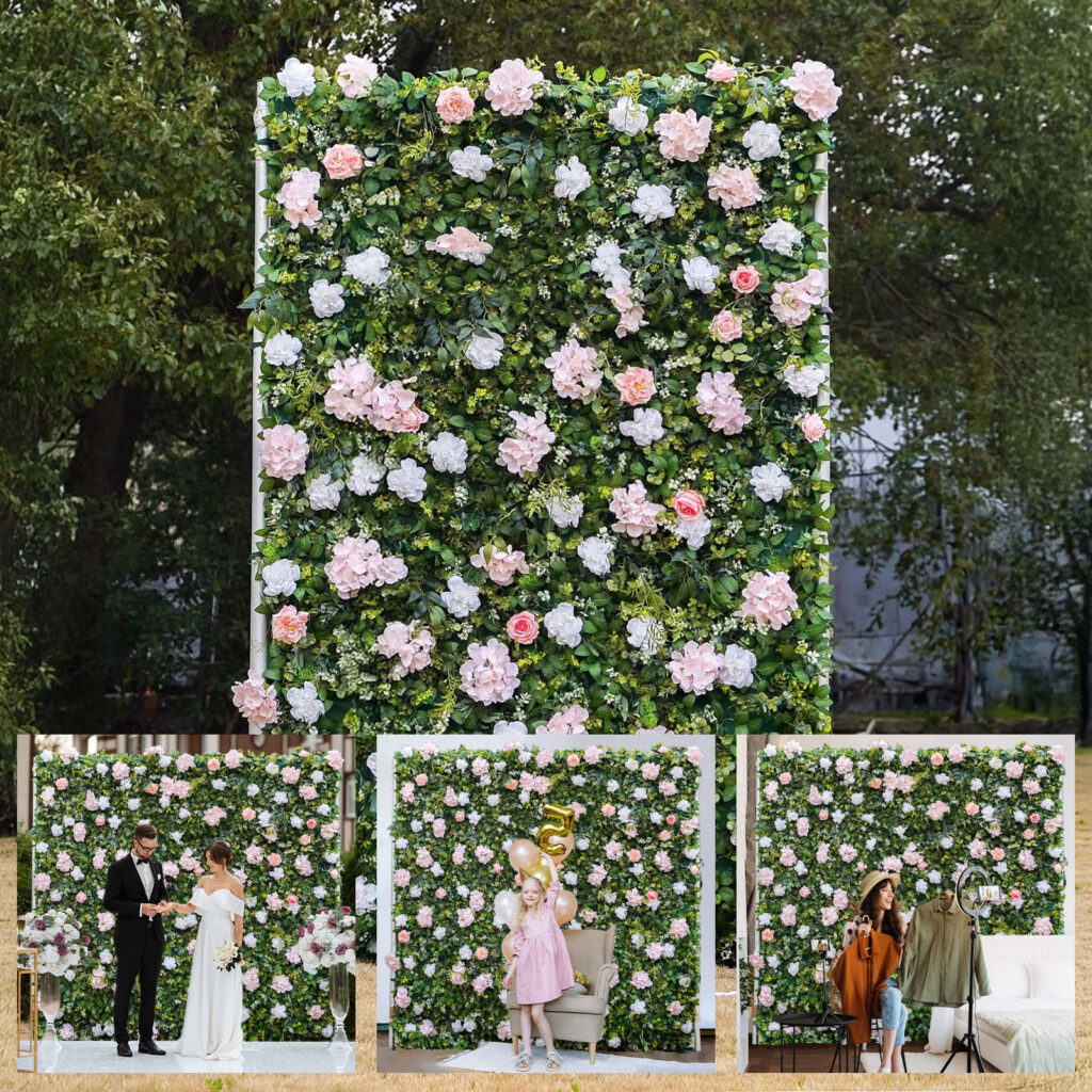 artificial flower wall backdrop quality inspection before wholesale bulk orders