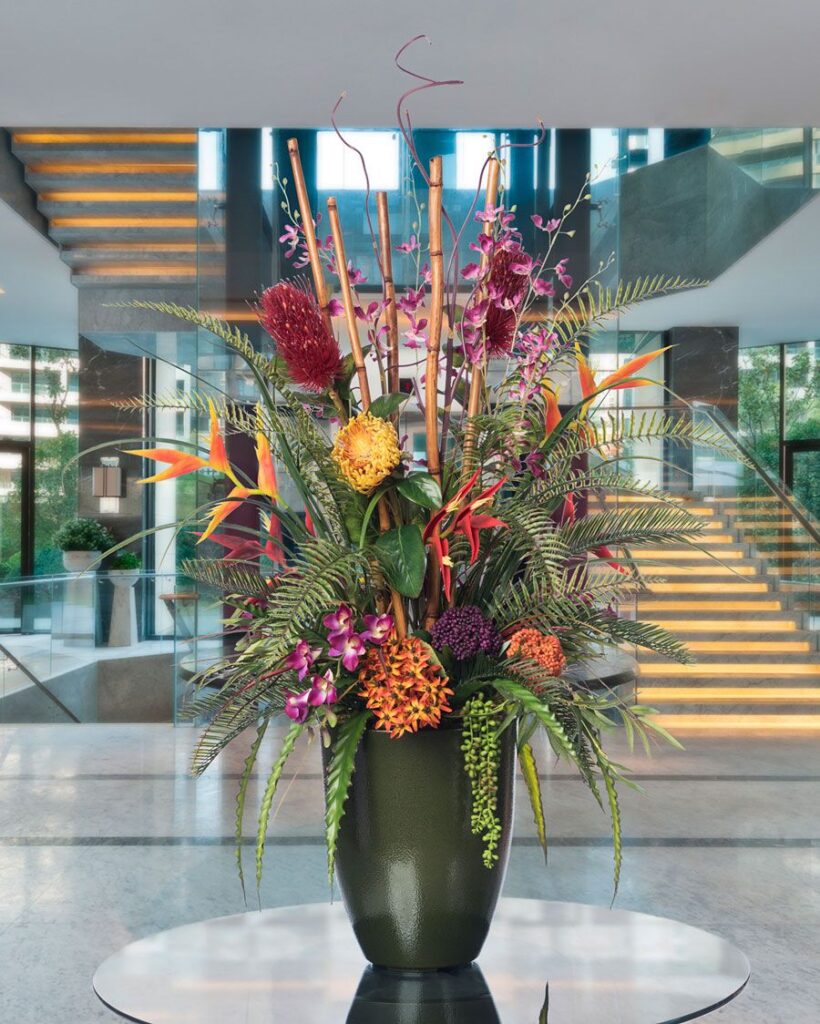 professional artificial flower arrangement ideas for luxury hotels offices events and retail displays