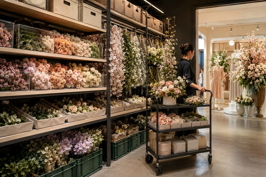 How to store artificial flowers for commercial inventory store artificial flowers safely in a commercial wholesale warehouse