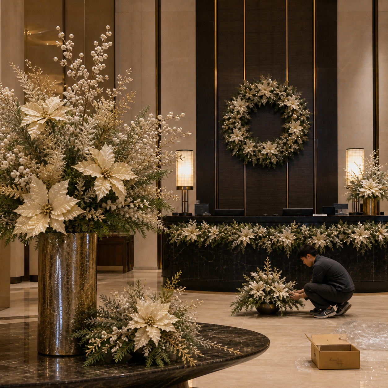 Hotel Christmas Floral Décor