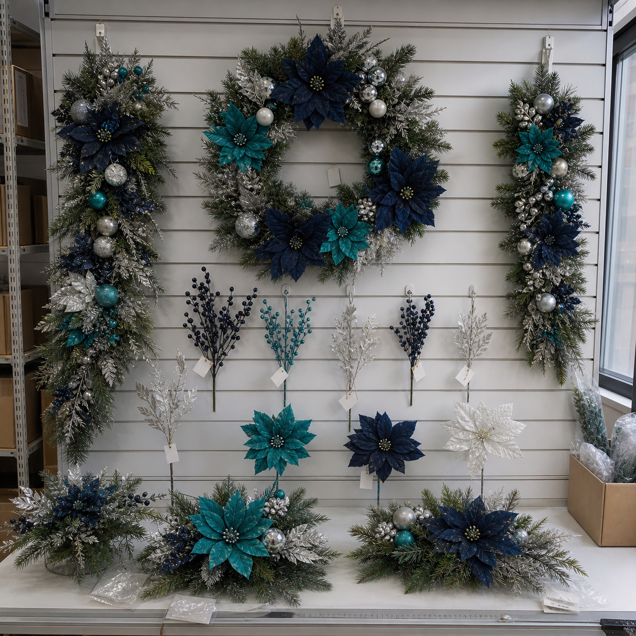 Custom-Color Christmas Floral Displays