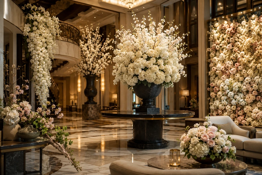 7 Luxury Artificial Flower Displays for Hotels That Impress Every Guest