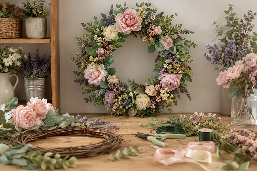 Can You Use Fake Flowers for a Wreath-Making Project?