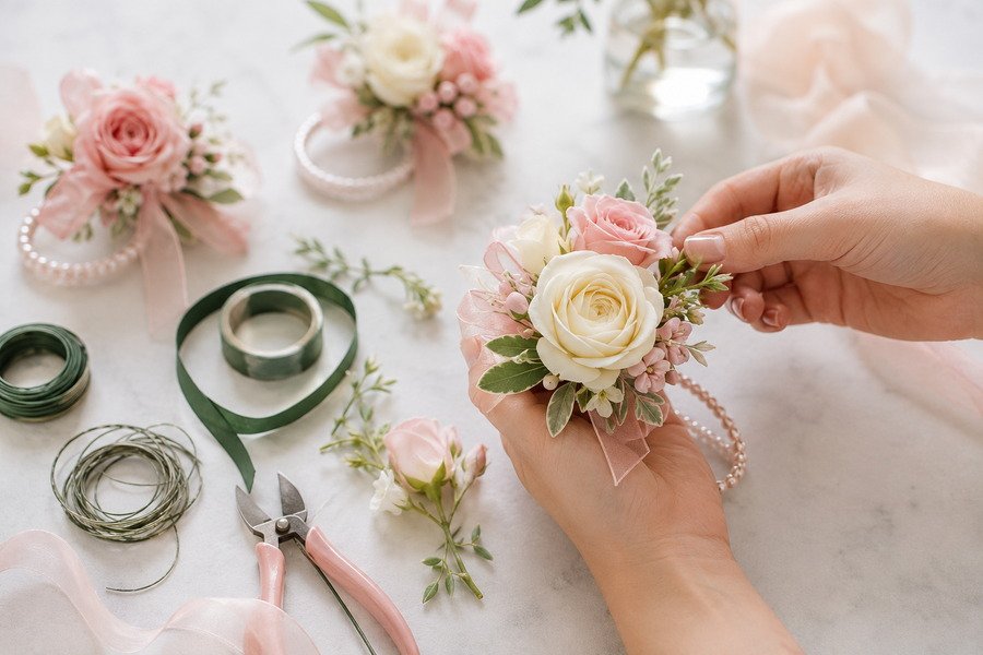Creating Wedding Corsages with Artificial Flowers: A DIY Guide