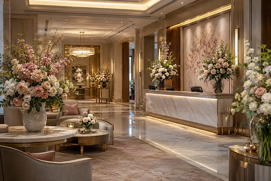 Floral Decor for Hotels: How Artificial Flowers Transform Guest Experience
