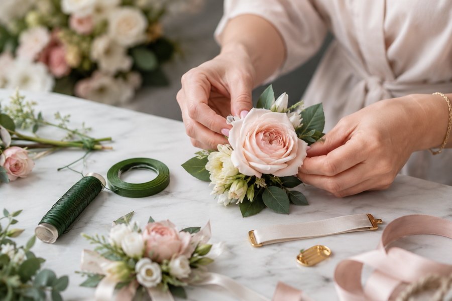 How to Make a Corsage with Faux Flowers?