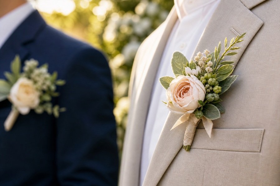 Silk vs. Real: Which Boutonniere Holds Up Best in Summer Heat?