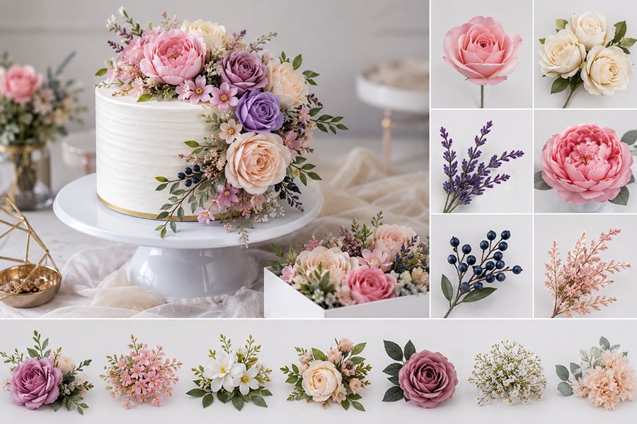 Types of Artificial Flowers for Cake Decoration