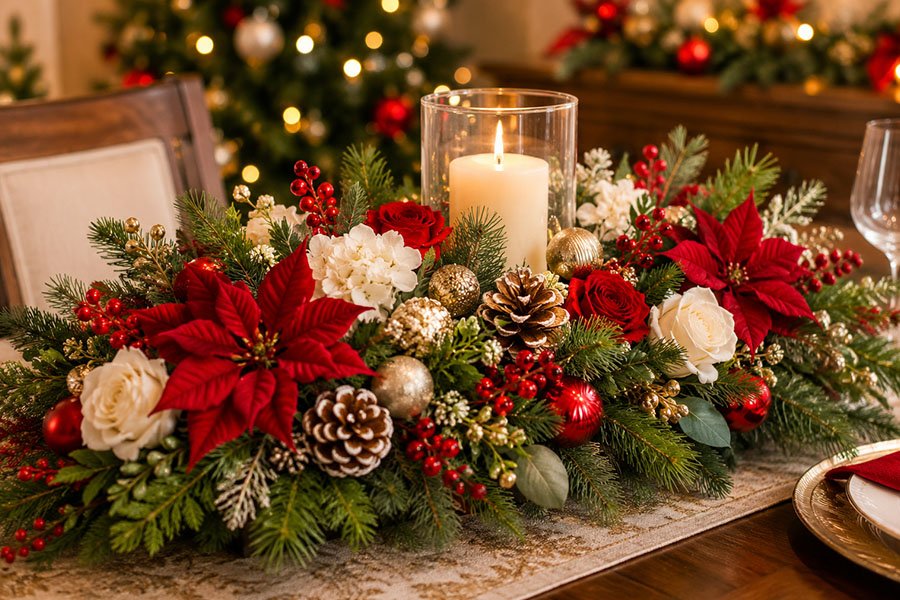 What Can I Use for a Christmas Floral Centerpiece?