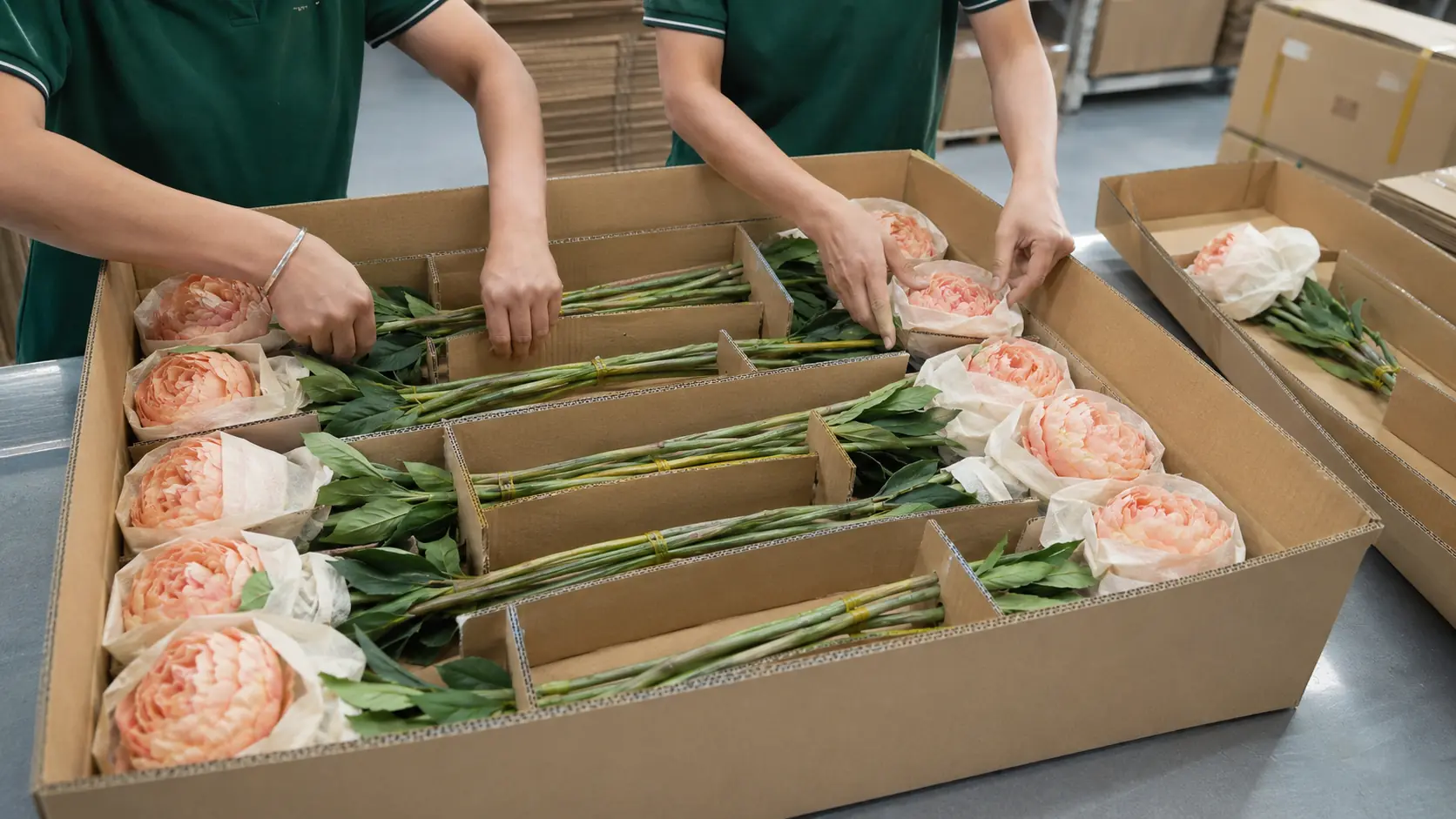 Artificial flower anti-crush packaging and carton CBM optimization