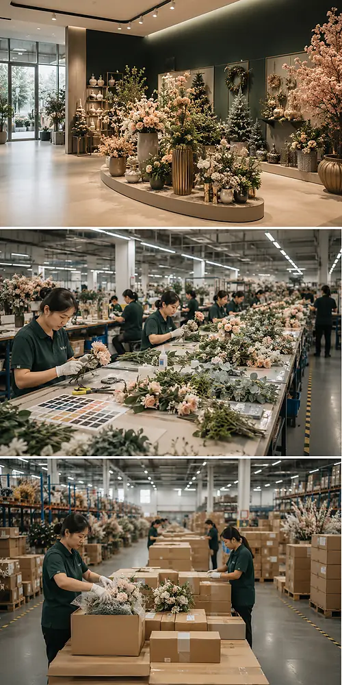 Factory production image placeholder — replace with Botanicblossoms factory photography