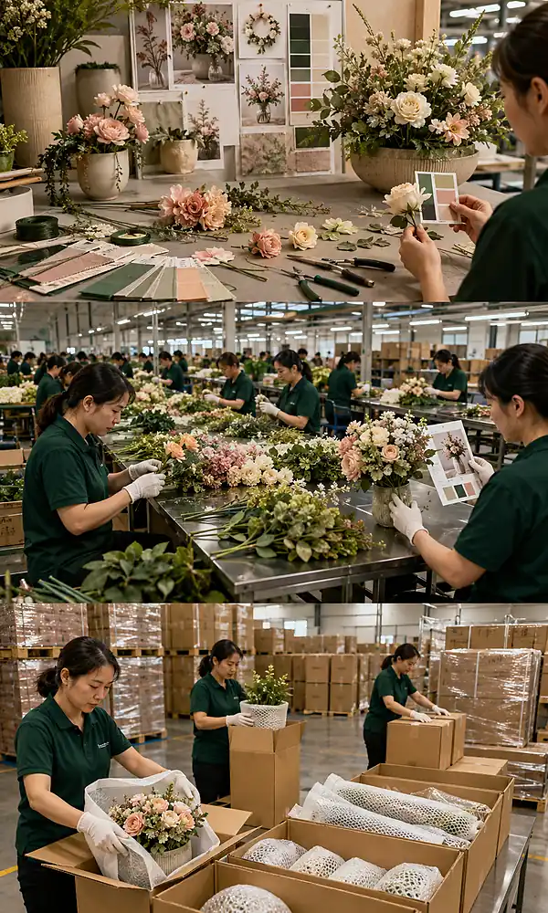 Manufacturing process image placeholder — replace with actual Botanicblossoms production photography
