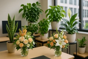 artificial flowers for office decoration placement for maximum visual impact