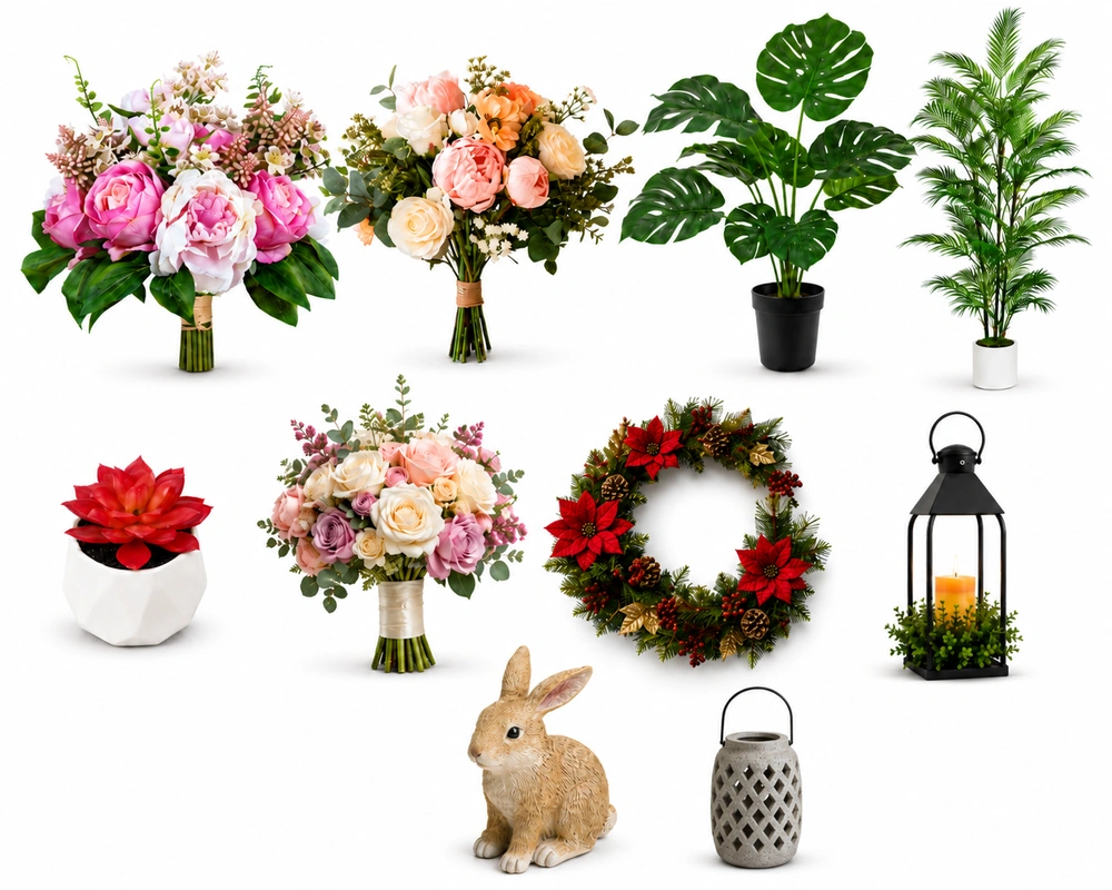 Artificial botanical arrangement for commercial interior decoration