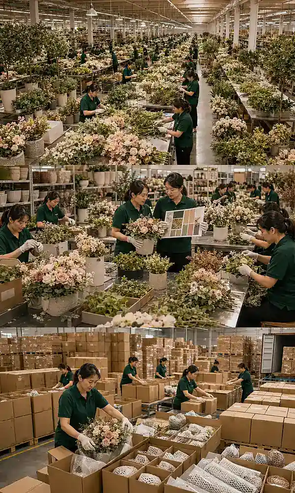 Production facility placeholder — replace with actual Botanicblossoms factory photography