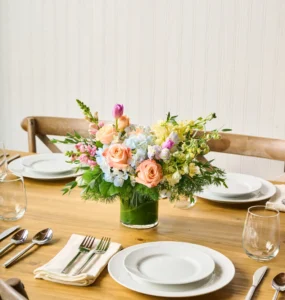 restaurant artificial flowers replacing fresh flower centerpieces