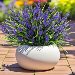 secure artificial flowers outdoors in weighted commercial planters