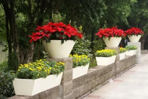 secure artificial flowers outdoors with foam cement and gravel