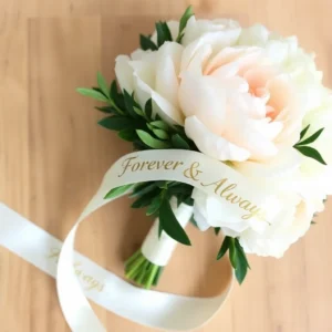 securing and wrapping silk flower wedding bouquet handle