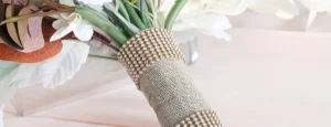 securing and wrapping stems on artificial wedding bouquets