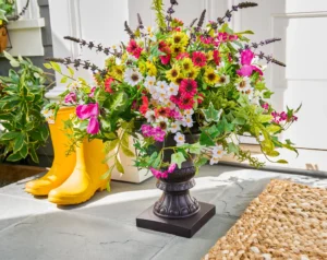 why secure artificial flowers outdoors before installing commercial displays