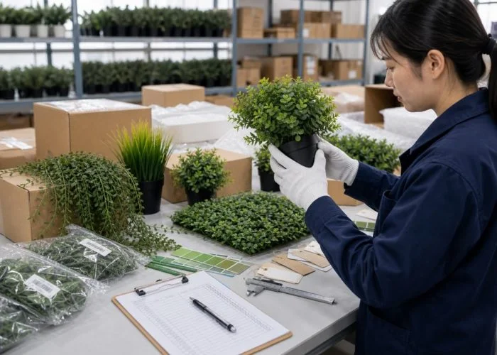 Artificial plants quality check before packing and shipment