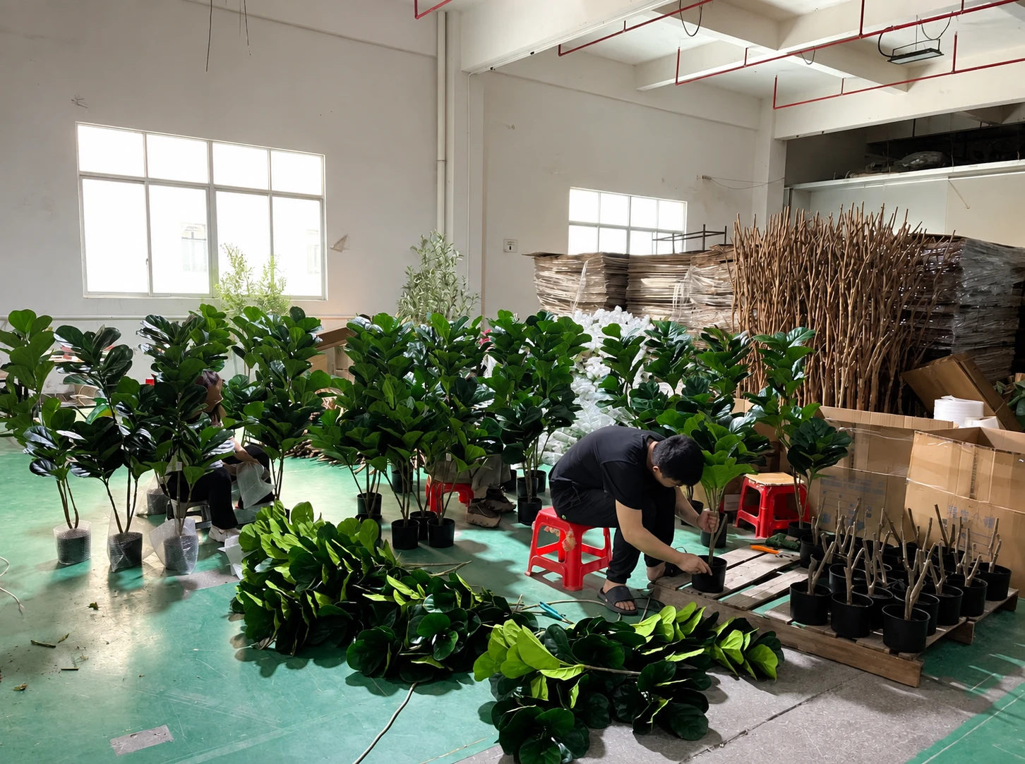 Artificial tree quality inspection in the factory