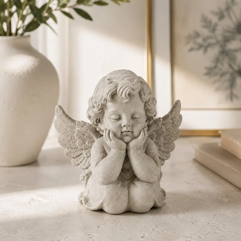 Lotus-shaped concrete incense holder