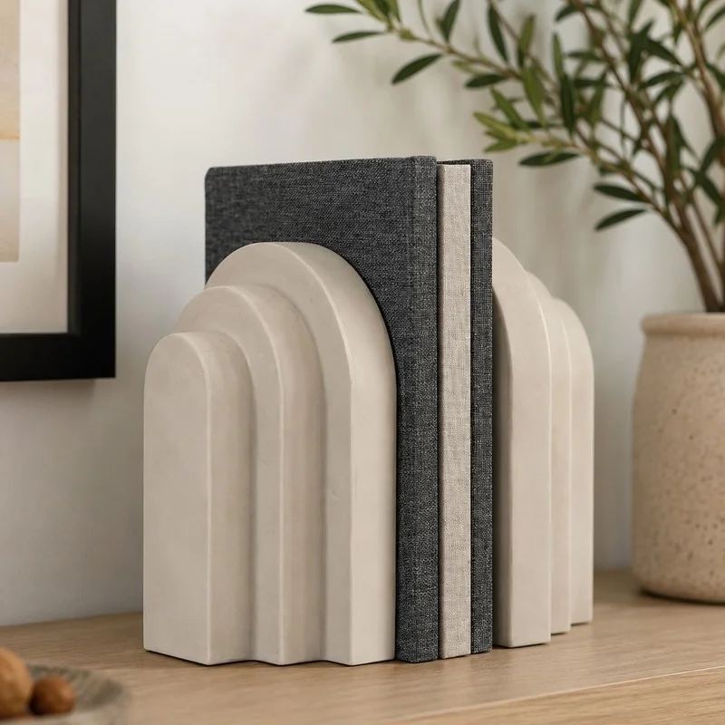 Concrete desktop organizer for stationery and small accessories