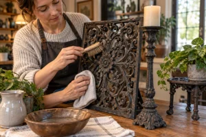 ![Cast iron decorations cleaned safely to remove dirt rust and surface buildup](https://botanicblossoms.com/wp-content/uploads/2026/09/How-to-Clean-Cast-Iron-Decorations.webp "Clean Cast Iron Decor")