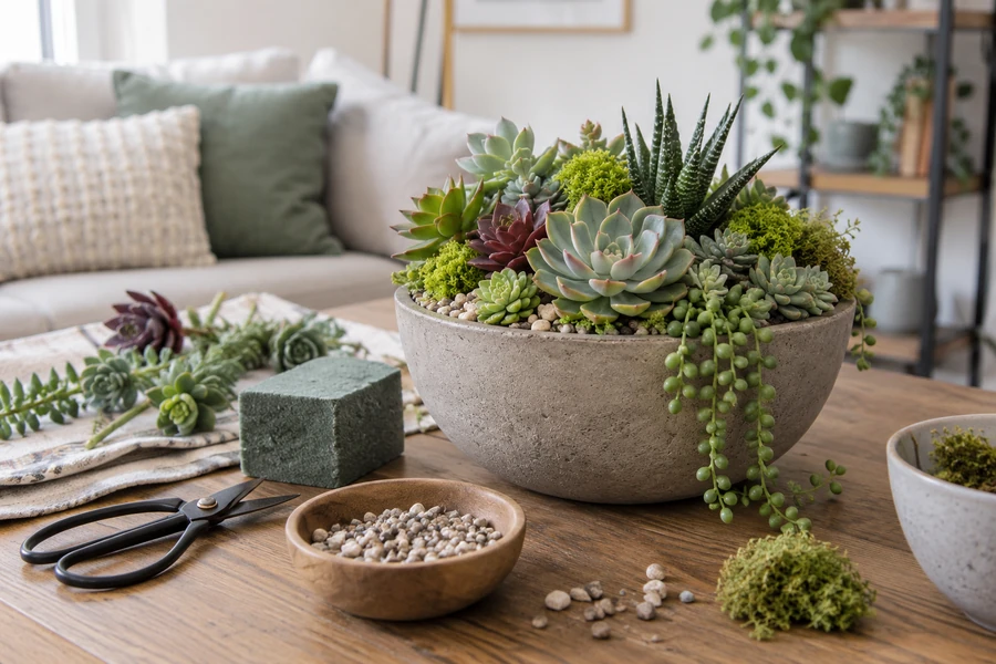 How to Make a Fake Succulent Arrangement?