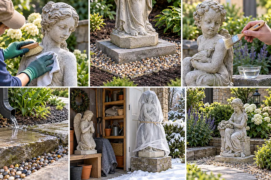 How to Protect Concrete Garden Statues?