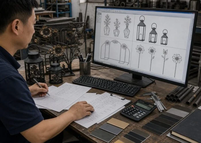 Iron ornament design development and quotation
