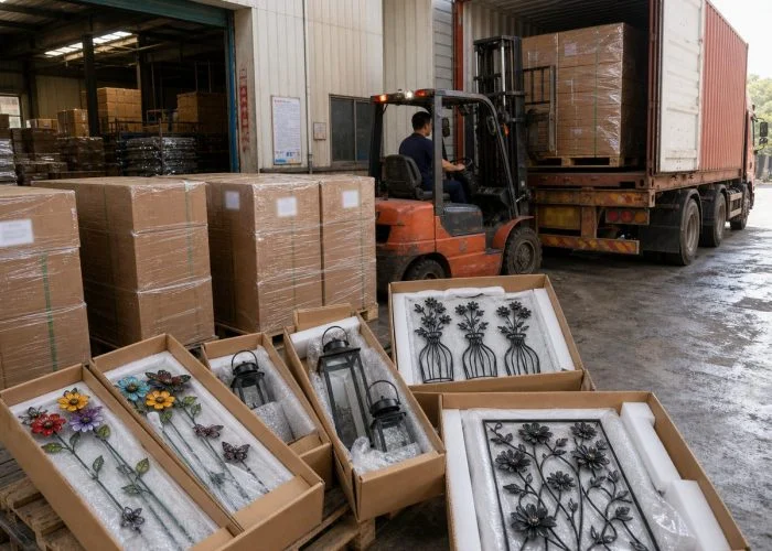 Export packing and shipping for finished iron ornaments